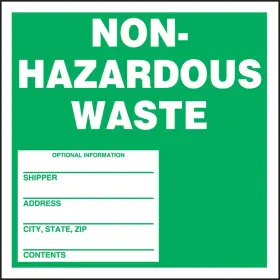MHZW11EVC ACCUFORM Adhesive Poly Hazardous Waste Label Legend