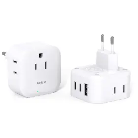 AD3C2 ADDTAM Pack Travel Plug Adapter Europe