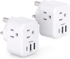 AD3UCP ADDTAM Pack Ireland Travel Plug Adapter Power Outlet