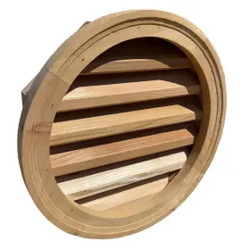 313044065042 ALS MILLWORKS Wood Round Louver Vent Cedar Attic #3