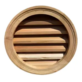 313044065042 ALS MILLWORKS Wood Round Louver Vent Cedar Attic