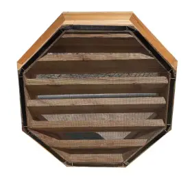 445012587577 ALS MILLWORKS Wood Louver Gable Vent Octagon