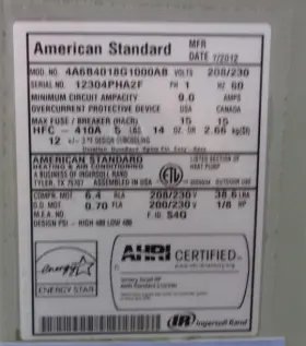 ACC19716 AMERICAN STANDARD Central Air Conditioner Condenser #2