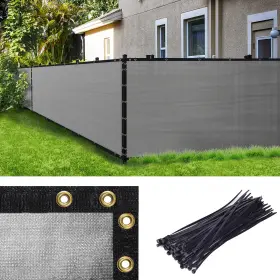 4X50-GREY AMGO Fence Privacy Screen Standard Winds