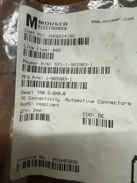 9-1633965-1 AMP Connectivity Female Tab Terminal Crimp