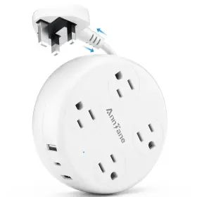 797606891865 ANNTANE Travel Plug Adapter Power Strip Ireland
