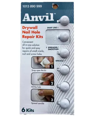 Anvil 037064411169 Drywall Nail Hole Repair Kit 6 Pack Repairs Small Cracks And Holes