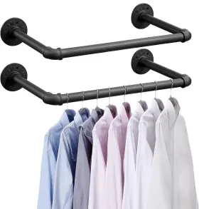 SGXL01B2 BOSHANGJIA Pipe Clothes Rack Set Wall Clothing