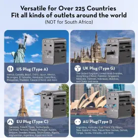 JY-313 Macrae Travel Adapter Usb Ports #2