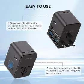 JY-313 Macrae Travel Adapter Usb Ports #3