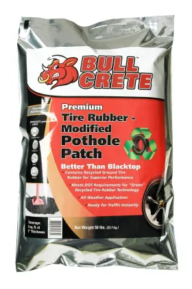 637843115754 BULLCRETE Tire Rubber Pothole Patch Better