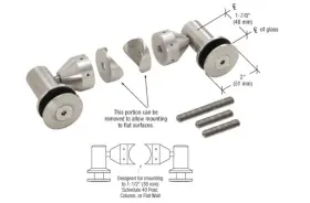 RB50FBS C.R. LAURENCE Crl Double Arm Fitting Set Glass