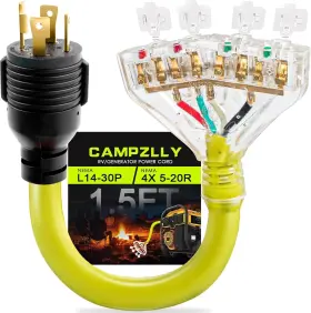 L14-30P CAMPZLLY Generator Rv Adapter Cord Nema Amp