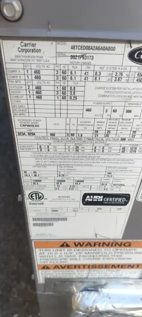 48TCED CARRIER Weather Maker Central Accommerical Gas #2