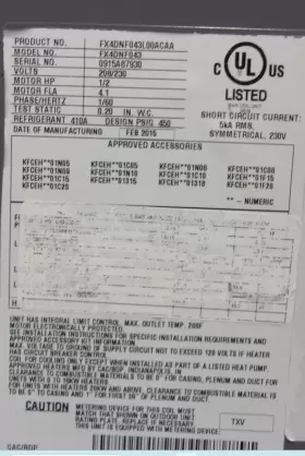 ACC19816 CARRIER Central Air Conditioner Handler #2