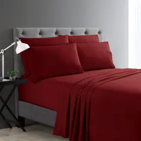 108219-T-BUR CATHAY HOME Micro Caress Luxurious Sheet Set