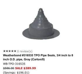 316535 CFA Tpo Pipe Seals #2