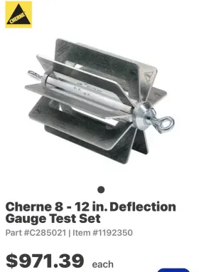 C285021 CHERNE INDUSTRIES Mandrel Deflection Gauge