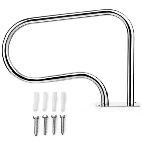 O574A21874 COSTWAY Swimming Pool Rail Steel Ladder Handrail