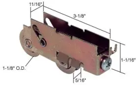 D1551B CR LAURENCE Crl Sliding Glass Door Roller Tandem Steel