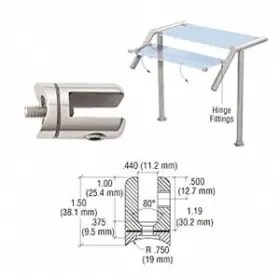 SA61PS CRL Laurence Swivel Hinge Glass Fitting