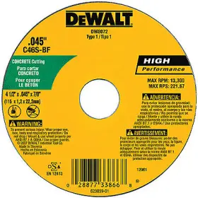 028877338668 DEWALT Pack Concrete Masonry Cutting Wheel