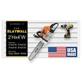 A.HSLP.2448.WHT DLDIRECT Pvc Garage Slatwall Storage Endcaps