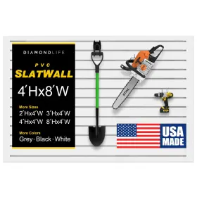 A.HSLP.4896.WHT DLDIRECT Pvc Garage Slatwall Storage Endcaps