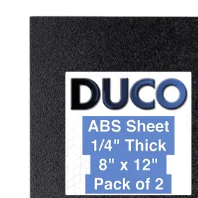 Duco Plastics & Supply Abs 14 812 B 2 Abs Plastic Sheet 1/4 Inch 6mm Thick 8 X 12 - 2 Pack Of Usa-made Texture