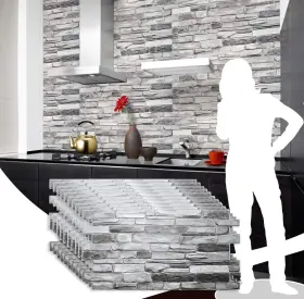 GRAZPG7117-10 DUNDEE DECO Stone Pvc Wall Panel