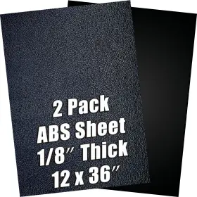 Duykqem 2x 12x36x1/8 Abs Plastic Sheet 1/8 Inch Thick 12 X 36 2-pack Black Rigid Moldable
