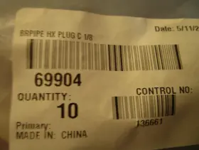 69904 DYNAFLO Npt Hex Plug #3