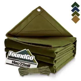 CT1216GR-B FOUNDGO Canvas Tarp Waterresistant Grommets Uv