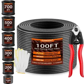 CRHMBW-1111 FUNERLULU Steel Cable Railing Wire Rope Deck Kit