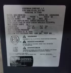 ACC19797 GOODMAN Central Air Conditioner Condenser #2
