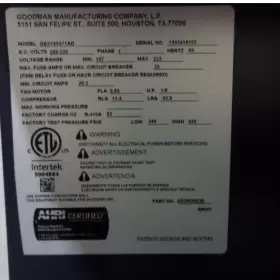ACC19834 GOODMAN Central Air Conditioner Condenser #2