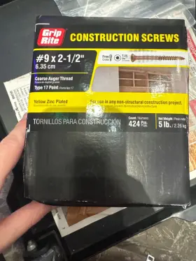 212GCS1 GRIP RITE Construction Screws Coarse Auger Thread