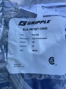 SL02-3M-10FT-CWHQ GRIPPLE Loop Concrete Anchor #2