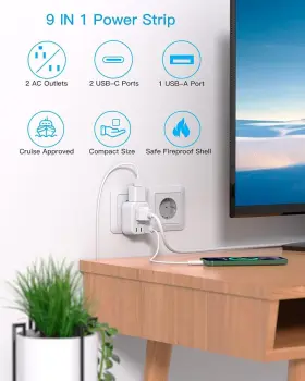 HN23T HANYCONY Travel Plug Adapter Usb International #3
