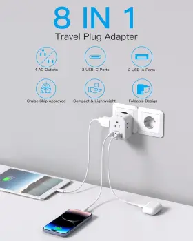 HN4WTC2P HANYCONY Pack Travel Plug Adapter International #2