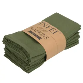 43237-55171 INFEI Solid Linen Blended Dinner Napkins Pack