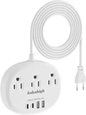 771-EU KAKAHIGH Travel Plug Adapter Usb Country Outlet