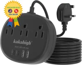 771-W-UK-B KAKAHIGH Travel Plug Adapter