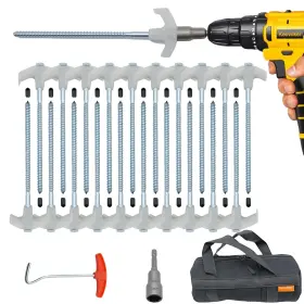 TS002 KEOVOKER Pack Screw Tent Stakes Pegs Drill