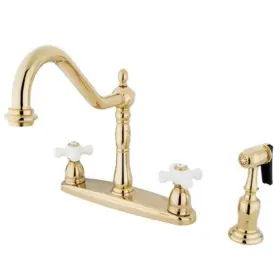 KB1752PXBS KINGSTON BRASS Heritage Center Kitchen Faucet