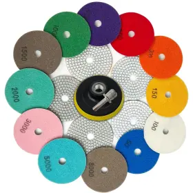 KON-PGD002 KONVIXON Diamond Polishing Pads Set Quartz Granite