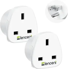 860US LENCENT Plug Adapter Pack Grounded Visitors