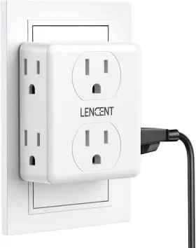 WSL-05S LENCENT Prong Outlet Adapter Power Strip Pack
