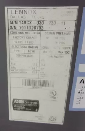 ACC19811 LENNOX Central Air Conditioner Condenser #2