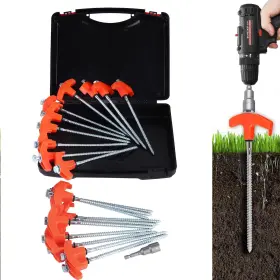 797417656684 LISMODZ Pack Screw Tent Stakes Drilling Hex Stai